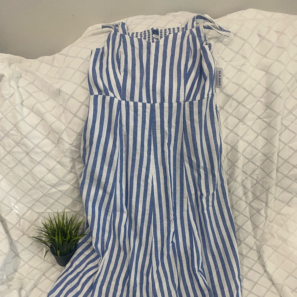 Old Navy Blue and White Striped Sundress